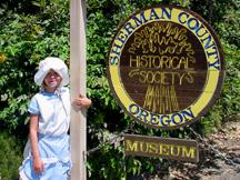 Summer dressed in pioneer outfit at Sherman County Museum